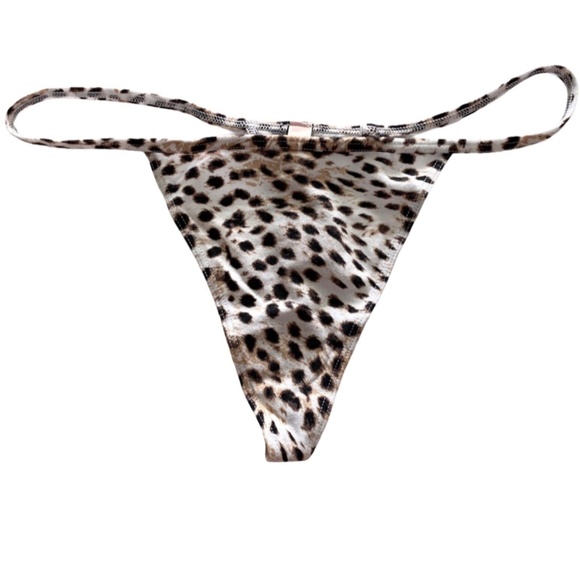Victorias Secret NWT Animal Print Arctic Cheetah Cotton G V String Thong Panty - Picture 1 of 2